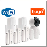 Поворотная охранная Wi-Fi/TUYA камера Видео-Alarm 7-W с датчиками